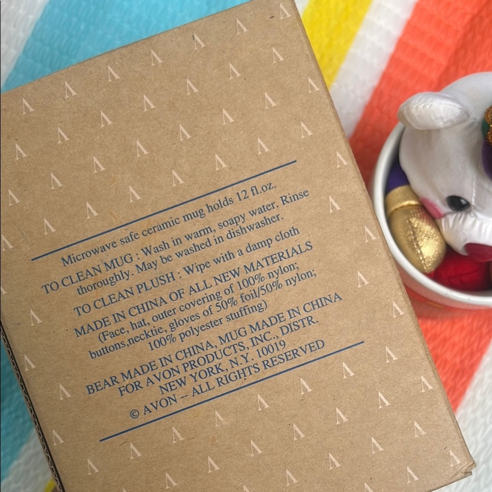 Avon Gift Collection Festive Bear Mug with Red and Gold Accents - Picture 6 of 8